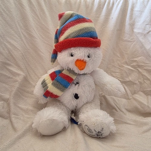 Vintage Russ Berrie Shining Stars Snowman Plush Hat Scarf