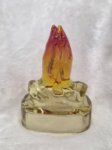 Vintage Amberina Kanawha Glass Praying Hands Bookends - Set of 2 - photo 4