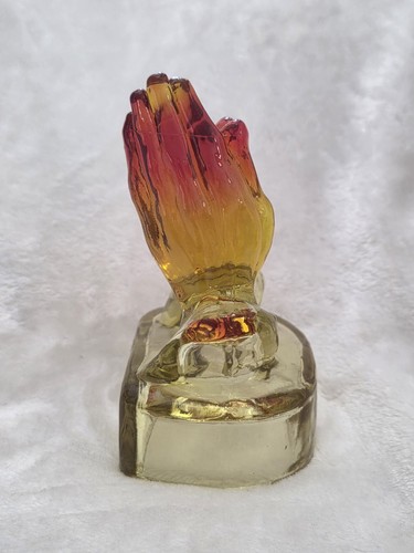 Vintage Amberina Kanawha Glass Praying Hands Bookends - Set of 2 - photo 5