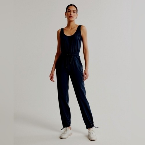 Abercrombie & Fitch Black Traveler Smocked Waist Jumpsuit