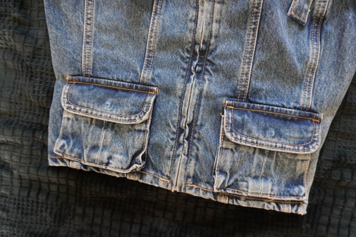 ZARA Denim Corset Crop Top Zip-Front Cargo Bustier Size M NWT - photo 3