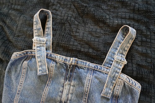 ZARA Denim Corset Crop Top Zip-Front Cargo Bustier Size M NWT - photo 4