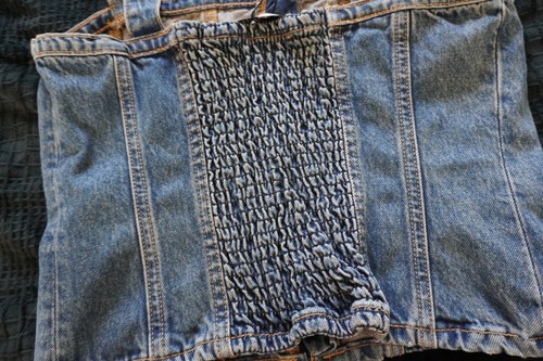 ZARA Denim Corset Crop Top Zip-Front Cargo Bustier Size M NWT - photo 5