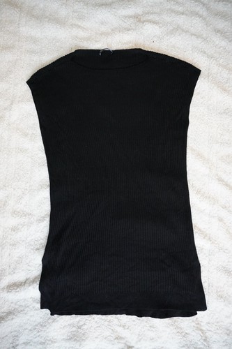 Eileen Fisher Medium Black Textured Stretch Rib Knit Dress - photo 3