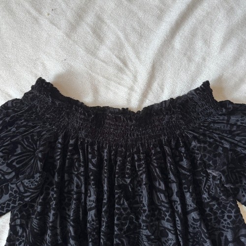 Free People A Little Twist Floral Off Shoulder Velvet Top - photo 3