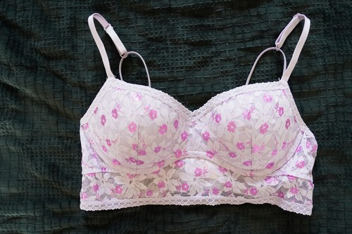 PINK Victoria's Secret Metallic Lace Longline Push-Up Bralette