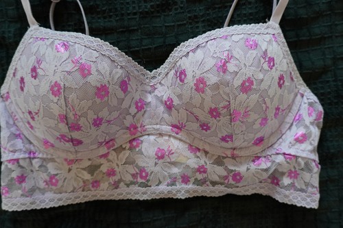 PINK Victoria's Secret Metallic Lace Longline Push-Up Bralette - photo 3