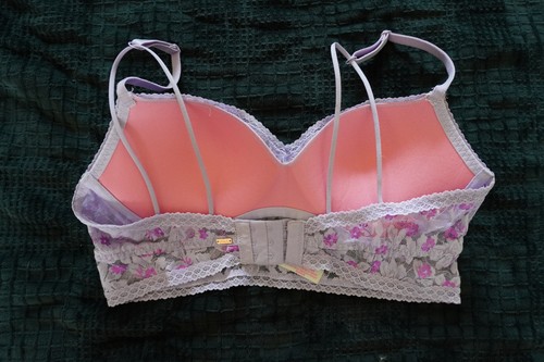 PINK Victoria's Secret Metallic Lace Longline Push-Up Bralette - photo 5