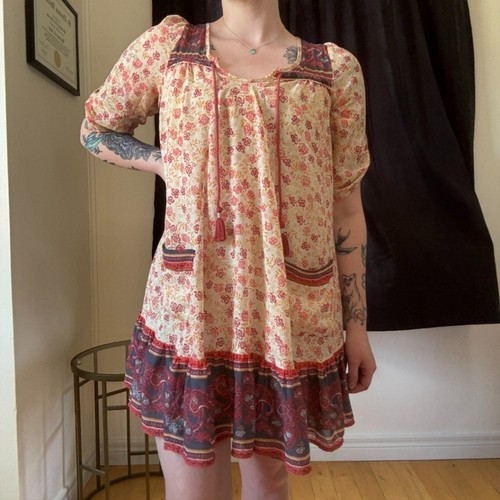 Free People Boho Penny Lane Mini Dress - Tea Combo