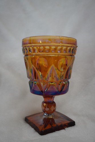 Vintage Indiana Glass Kings Crown Marigold Goblets - Set of 4 - photo 5