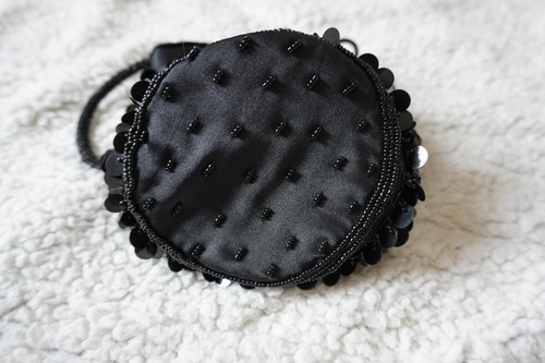Vintage Chateau Beaded & Sequin Drawstring Evening Pouch Bag - photo 4