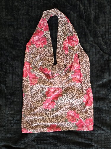 Vintage LA Express Y2K Cowl Neck Halter Top – Leopard & Rose