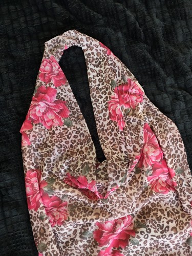 Vintage LA Express Y2K Cowl Neck Halter Top – Leopard & Rose - photo 2