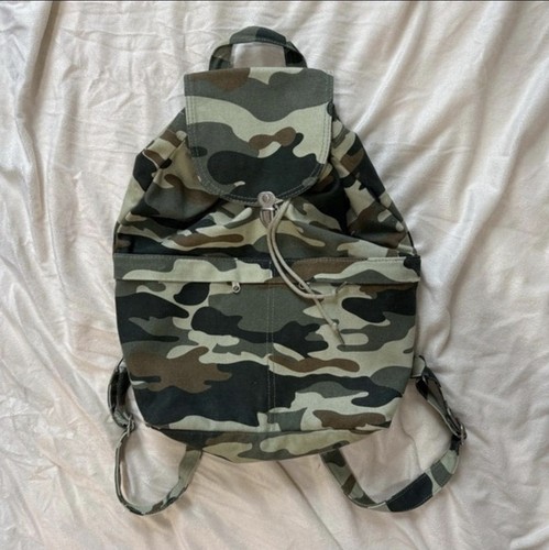 Authentic Baggu Canvas Backpack – Camouflage Print – Recycled Co