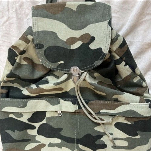 Authentic Baggu Canvas Backpack – Camouflage Print – Recycled Co - photo 2