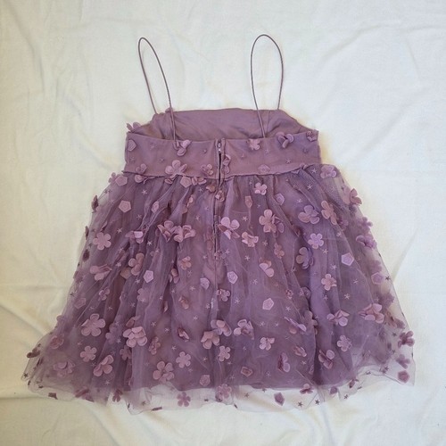Trixxi Lavender 3D Floral Appliqué Tulle Babydoll Top - photo 4