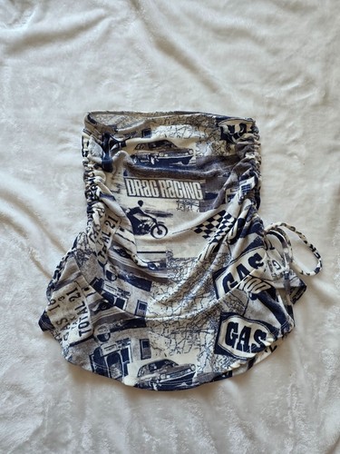 Urban Outfitters Y2K Style Race Car Graphic Ruched Mini Skirt - photo 3