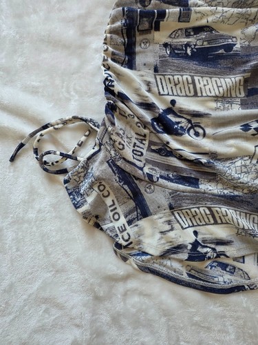 Urban Outfitters Y2K Style Race Car Graphic Ruched Mini Skirt - photo 4
