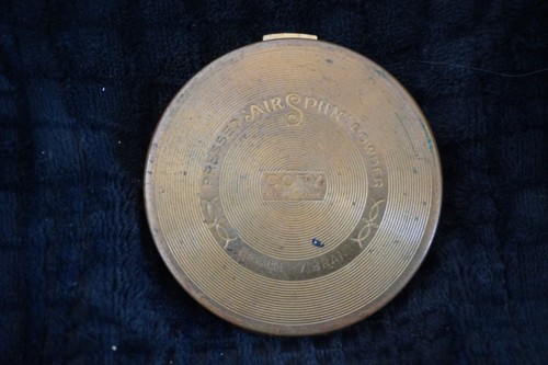 Vintage Coty Airspun Brass & Green Enamel Powder Compact - photo 5