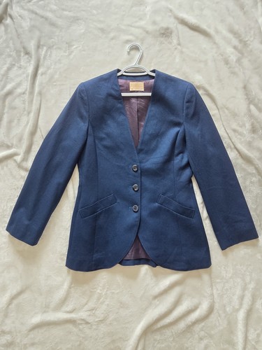 Vintage Pendleton 100% Virgin Wool Collarless Jacket Navy Size 6