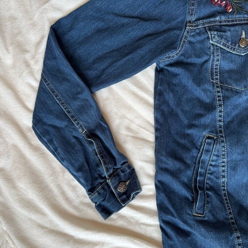 Denim Jean Jacket with Embroidered Roses - photo 5