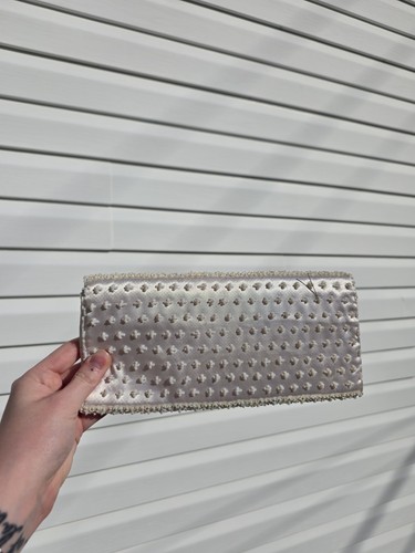 Vintage 1960s Beaded & Sequined Clutch Purse Ivory - photo 2