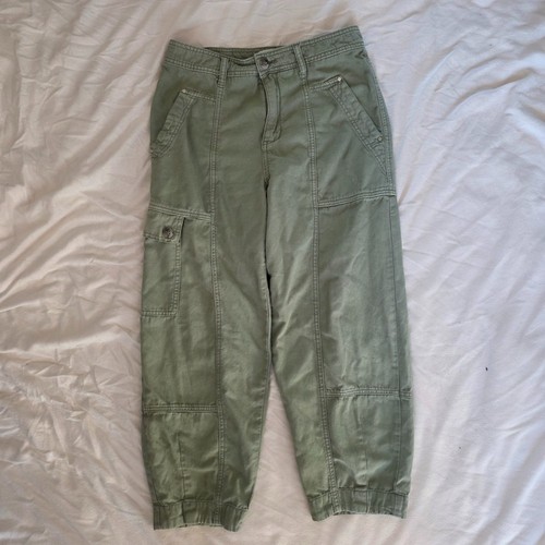 Anthropologie Olive Green Cotton Cargo Jogger Pants