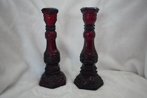 Vintage Avon 1876 Cape Cod Collection Ruby Red Glass Decanter