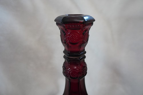 Vintage Avon 1876 Cape Cod Collection Ruby Red Glass Decanter - photo 4