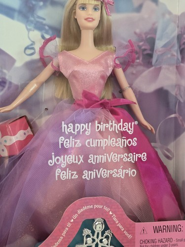 2002 Happy Birthday Barbie Doll - NIB - Includes Child Size Tiar - photo 3