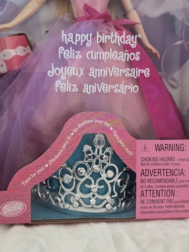 2002 Happy Birthday Barbie Doll - NIB - Includes Child Size Tiar - photo 4