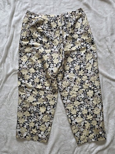 August Silk Vintage 100% Silk Floral Trousers High Rise Size 10 - photo 2
