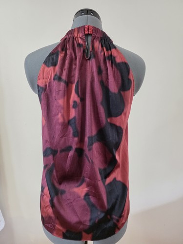 Elie Tahari Silk Stretch High Neck Floral Applique Blouse Small - photo 2