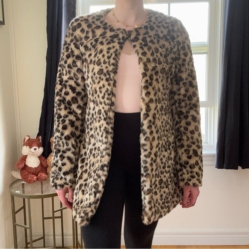 Chic Leopard Print Faux Fur Mid-Length Coat - photo 2