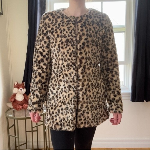 Chic Leopard Print Faux Fur Mid-Length Coat - photo 3