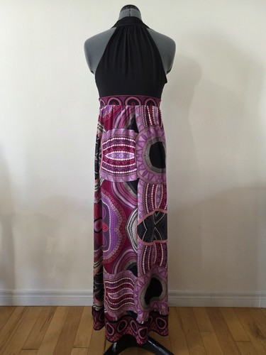 Vintage Y2K B. Calm Halter Maxi Dress Size 4 Geometric Mandala - photo 2