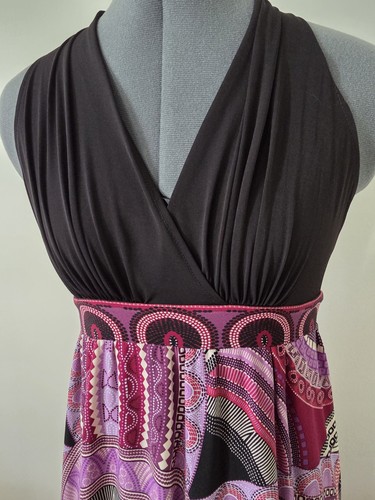 Vintage Y2K B. Calm Halter Maxi Dress Size 4 Geometric Mandala - photo 5