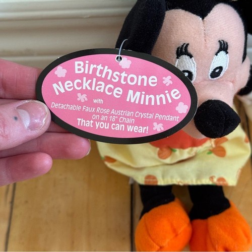 Vintage Disney Minnie Mouse Stuffed Animal with Birth Stone Neck - photo 5