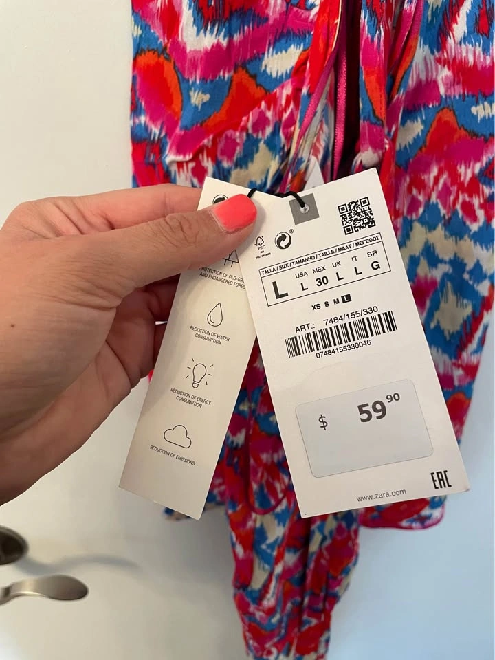 ZARA vacation dress, size LG, brand new with tags never worn - photo 4
