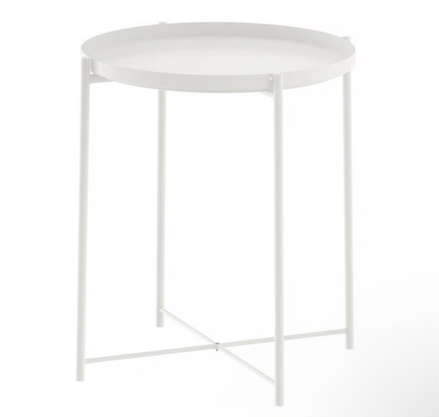White Metal Side Table
