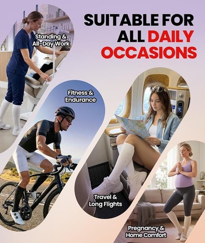 PULIOU Cooling Compression Socks for Women Men, 20-30 S-M - photo 5