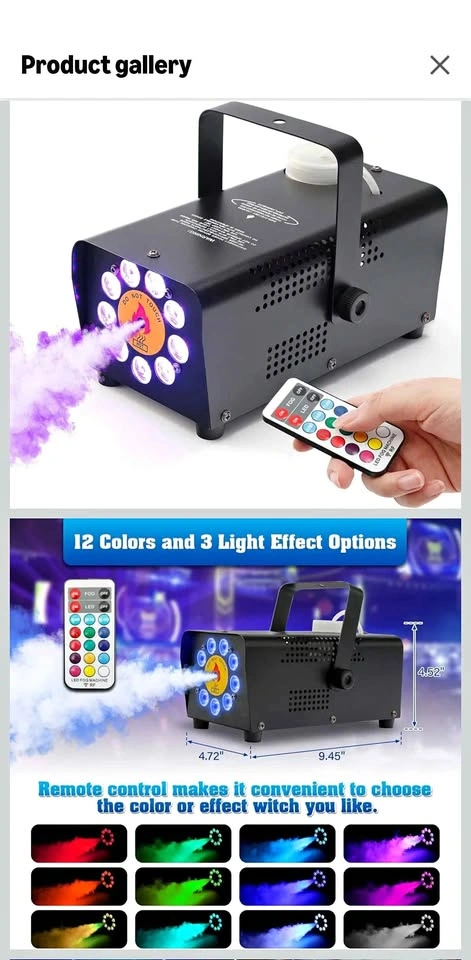 Fog Machine with 9 LED Lights, 500W Smoke Machine