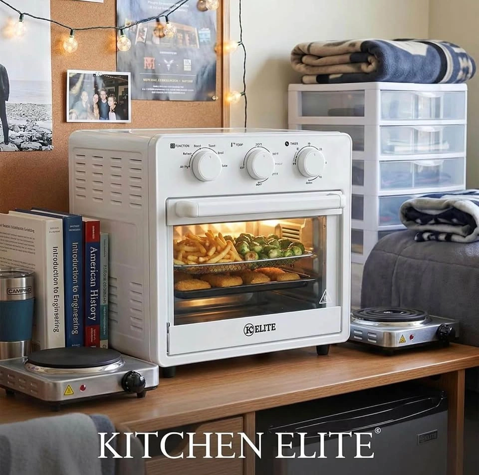 16 Qt Air Fryer Oven with Viewing Window (White/Pink) - photo 2