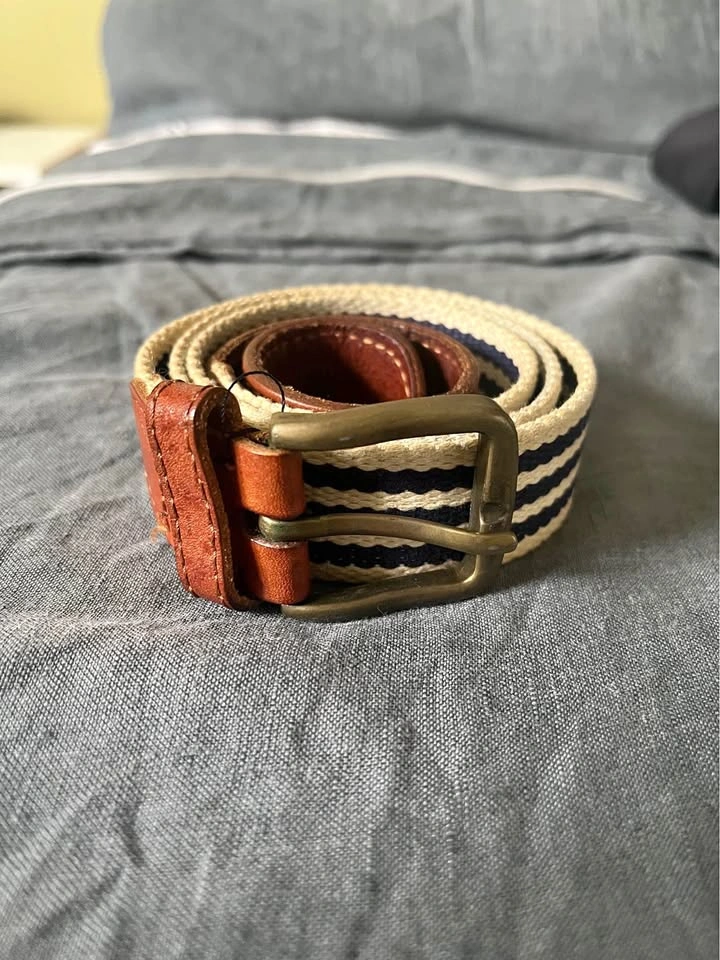 Fabric and leather belt