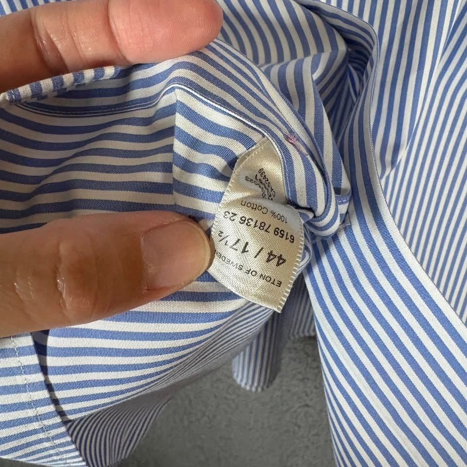 Eton Classic Fit Striped Button Up Dress Shirt - Men's 44/17.5 - photo 4