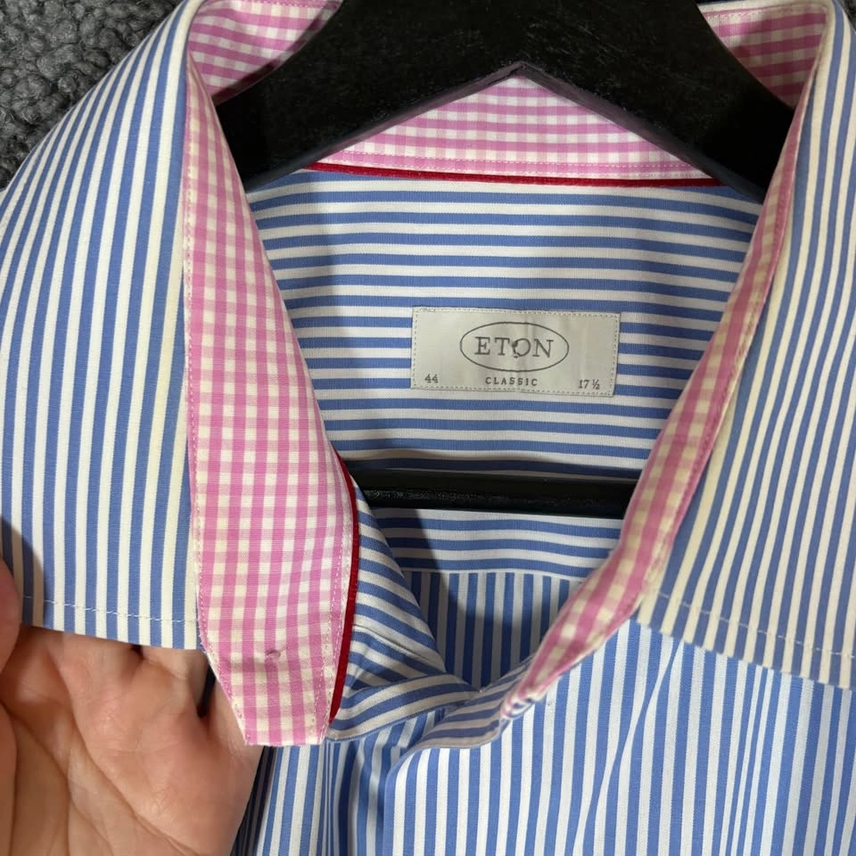 Eton Classic Fit Striped Button Up Dress Shirt - Men's 44/17.5 - photo 5