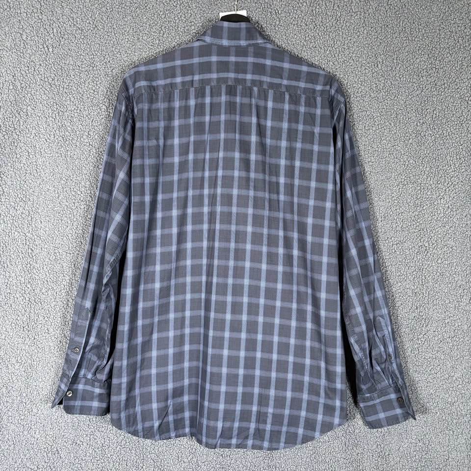 Canali Cotton Plaid Button Up Long Sleeve Shirt - Men's L - photo 3