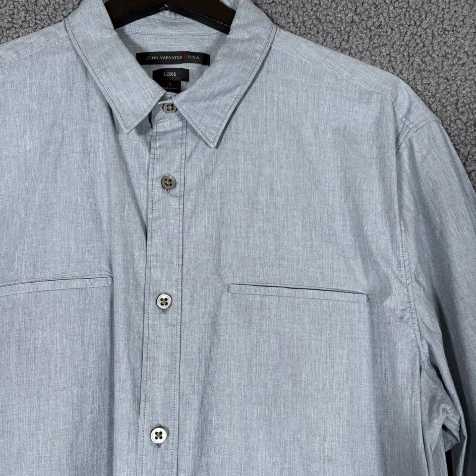 John Varvatos USA Luxe Cotton Button Up Shirt - Men's L - photo 2
