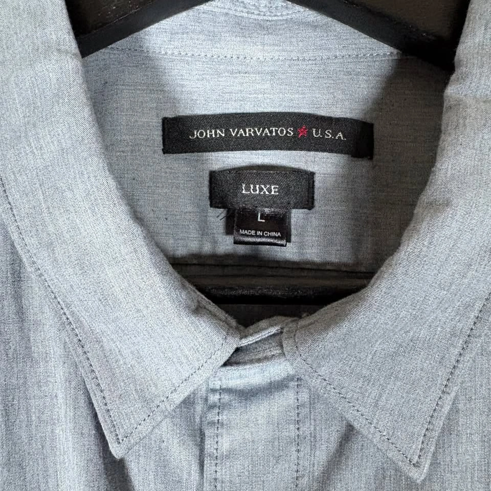 John Varvatos USA Luxe Cotton Button Up Shirt - Men's L - photo 3