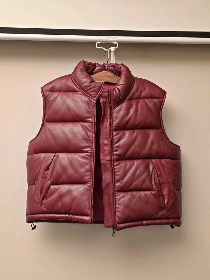 Hudson Outerwear Leather Puffer Vest XL